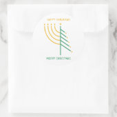 Vrolijk kerstfeest, Happy Hanukkah Ronde Sticker (Tas)