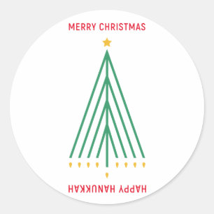 Vrolijk kerstfeest, Happy Hanukkah Ronde Sticker