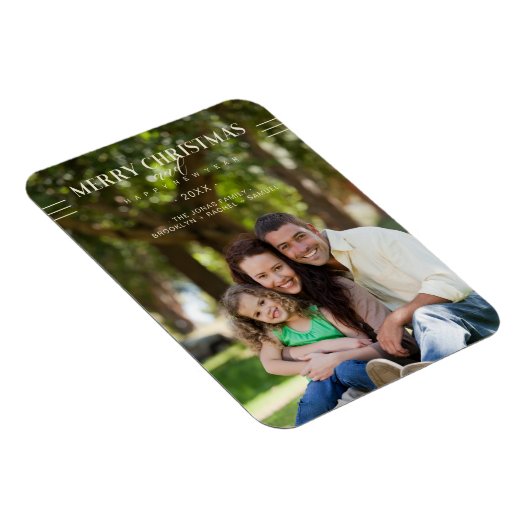 Vrolijk kerstfeest Happy Nieuwjaar Aangepaste foto Magneet (Rechterzijde)
