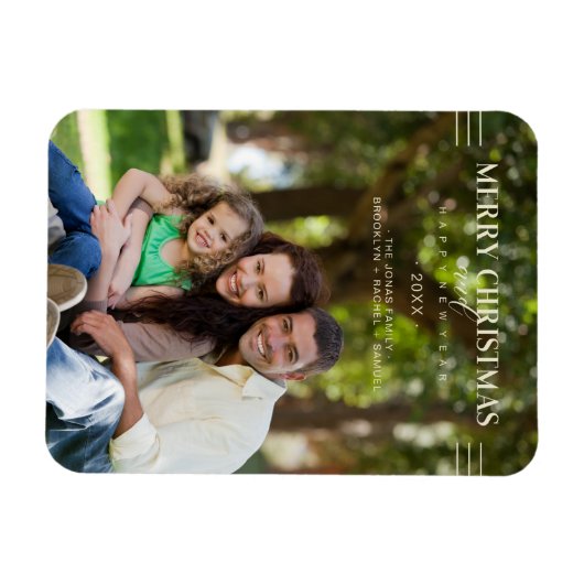 Vrolijk kerstfeest Happy Nieuwjaar Aangepaste foto Magneet (Horizontaal)