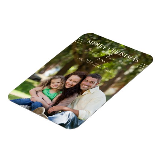Vrolijk kerstfeest Happy Nieuwjaar Aangepaste foto Magneet (Linkerzijde)
