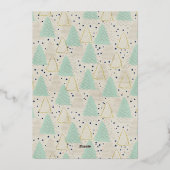 Vrolijk kerstfeest Happy Nieuwjaar Abstracte bomen Folie Feestdagenkaart (Achterkant)