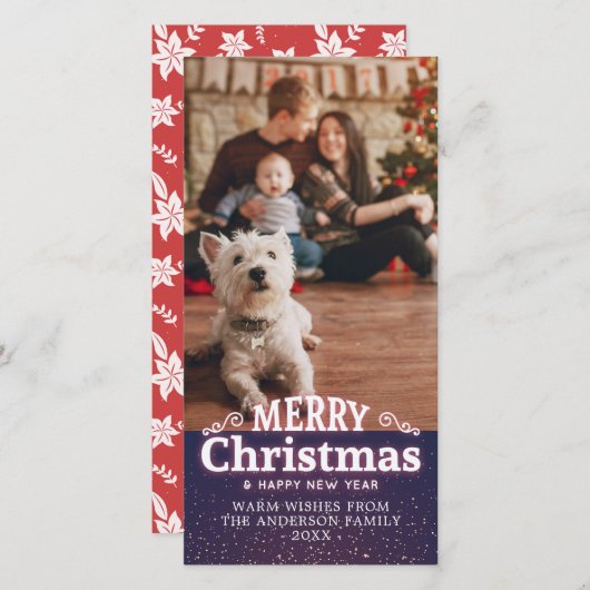 Vrolijk kerstfeest Happy Nieuwjaar feestdag - foto Feestdagenkaart (Voorkant / Achterkant)