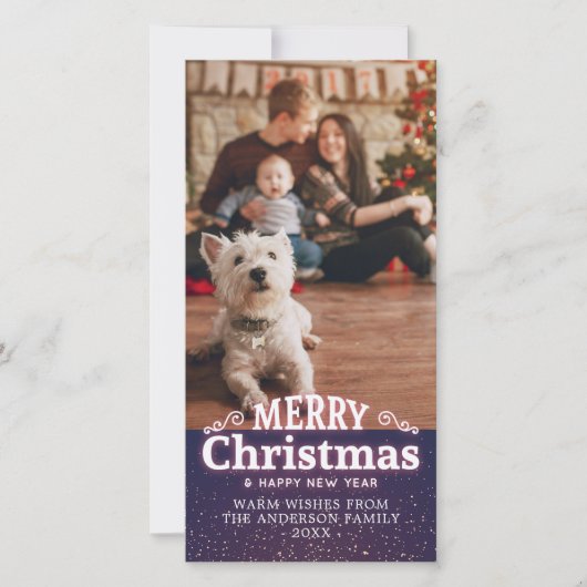 Vrolijk kerstfeest Happy Nieuwjaar feestdag - foto Feestdagenkaart (Voorkant)