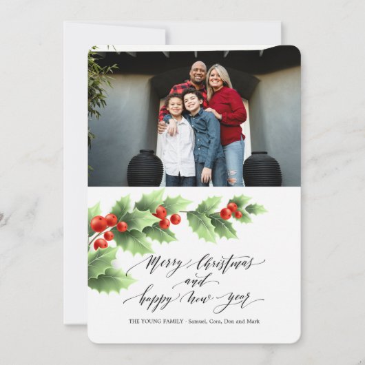 Vrolijk kerstfeest Happy Nieuwjaar Feestdagenkaart (Voorkant)