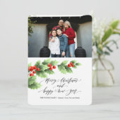 Vrolijk kerstfeest Happy Nieuwjaar Feestdagenkaart (Staand voorkant)