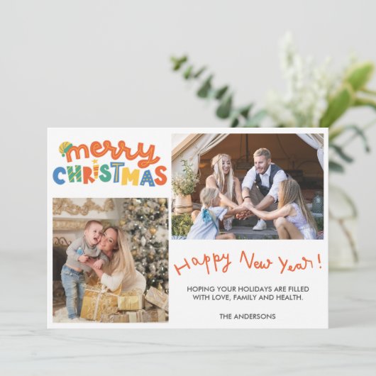 Vrolijk kerstfeest Happy Nieuwjaar Foto (Staand voorkant)