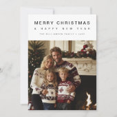 Vrolijk kerstfeest Happy Nieuwjaar Foto Feestdagenkaart (Voorkant)