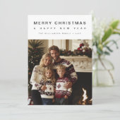 Vrolijk kerstfeest Happy Nieuwjaar Foto Feestdagenkaart (Staand voorkant)