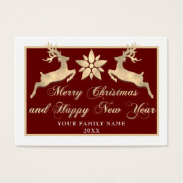 Vrolijk kerstfeest Happy Nieuwjaar Foto Gold Visitekaartje