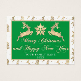 Vrolijk kerstfeest Happy Nieuwjaar Foto Groen Visitekaartje