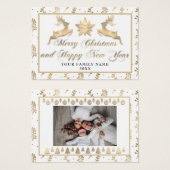 Vrolijk kerstfeest Happy Nieuwjaar: foto White Visitekaartje (Voorkant /achterkant)