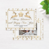 Vrolijk kerstfeest Happy Nieuwjaar: foto White Visitekaartje (Bureau)