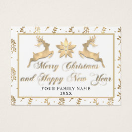 Vrolijk kerstfeest Happy Nieuwjaar: foto White Visitekaartje