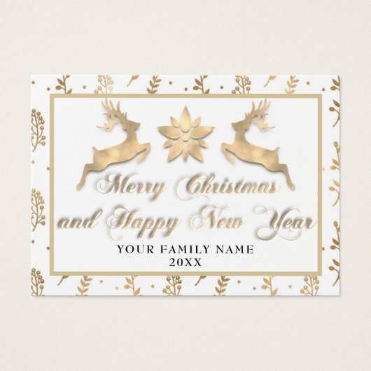 Vrolijk kerstfeest Happy Nieuwjaar: foto White Visitekaartje (Voorkant)