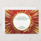 Vrolijk kerstfeest Happy Nieuwjaar Gold Cirkel Fot Feestdagenkaart (Achterkant)