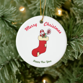 Vrolijk kerstfeest Happy Nieuwjaar keramisch Ornam Keramisch Ornament