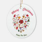 Vrolijk kerstfeest Happy Nieuwjaar keramisch Ornam Keramisch Ornament (Links)