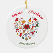 Vrolijk kerstfeest Happy Nieuwjaar keramisch Ornam Keramisch Ornament (Achterkant)