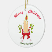 Vrolijk kerstfeest Happy Nieuwjaar keramisch Ornam Keramisch Ornament (Links)