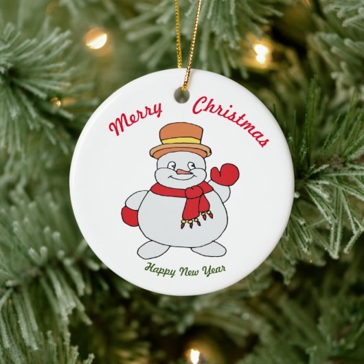 Vrolijk kerstfeest Happy Nieuwjaar keramisch Ornam Keramisch Ornament (Boom)