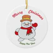 Vrolijk kerstfeest Happy Nieuwjaar keramisch Ornam Keramisch Ornament (Voorkant)