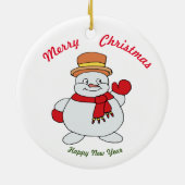 Vrolijk kerstfeest Happy Nieuwjaar keramisch Ornam Keramisch Ornament (Achterkant)