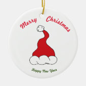 Vrolijk kerstfeest Happy Nieuwjaar keramisch Ornam Keramisch Ornament (Voorkant)