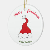 Vrolijk kerstfeest Happy Nieuwjaar keramisch Ornam Keramisch Ornament (Links)