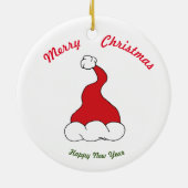 Vrolijk kerstfeest Happy Nieuwjaar keramisch Ornam Keramisch Ornament (Achterkant)