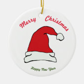 Vrolijk kerstfeest Happy Nieuwjaar keramisch Ornam Keramisch Ornament (Voorkant)