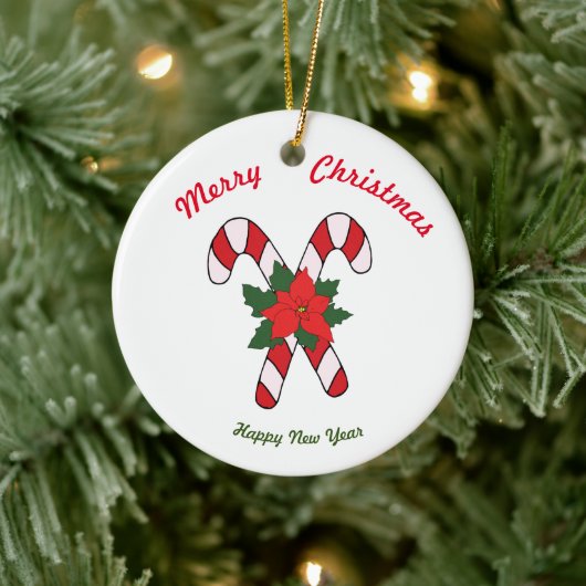 Vrolijk kerstfeest Happy Nieuwjaar keramisch Ornam Keramisch Ornament (Boom)