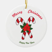 Vrolijk kerstfeest Happy Nieuwjaar keramisch Ornam Keramisch Ornament (Voorkant)