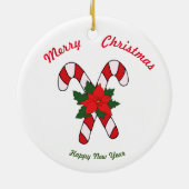 Vrolijk kerstfeest Happy Nieuwjaar keramisch Ornam Keramisch Ornament (Achterkant)