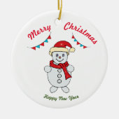 Vrolijk kerstfeest Happy Nieuwjaar keramisch Ornam Keramisch Ornament (Voorkant)