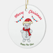 Vrolijk kerstfeest Happy Nieuwjaar keramisch Ornam Keramisch Ornament (Links)