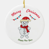 Vrolijk kerstfeest Happy Nieuwjaar keramisch Ornam Keramisch Ornament (Achterkant)