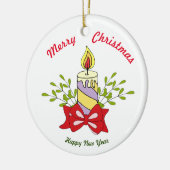 Vrolijk kerstfeest Happy Nieuwjaar keramisch Ornam Keramisch Ornament (Links)