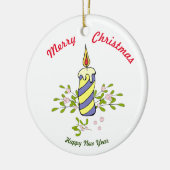 Vrolijk kerstfeest Happy Nieuwjaar keramisch Ornam Keramisch Ornament (Links)