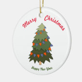 Vrolijk kerstfeest Happy Nieuwjaar keramisch Ornam Keramisch Ornament (Links)