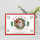 Vrolijk kerstfeest Happy Nieuwjaar kerstfoto Aange Feestdagenkaart (Staand voorkant)