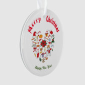 Vrolijk kerstfeest Happy Nieuwjaar Ornament (voorkant)
