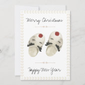 Vrolijk kerstfeest Happy Nieuwjaar Slipkaart Kaart (Voorkant)