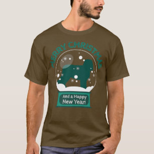 Vrolijk kerstfeest Happy Nieuwjaar sneeuwbal Newfy T-shirt