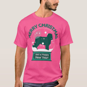 Vrolijk kerstfeest Happy Nieuwjaar sneeuwbal Newfy T-shirt