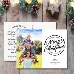 Vrolijk kerstfeest Happy Nieuwjaar Stamp Foto Briefkaart<br><div class="desc">Verspreid feestvreugde met dit briefkaart met een Merry Christmas-stempel en uw aangepaste foto. De achterkant is voorzien van uw aangepaste groeten, naam en notitie (of verwijderen om ruimte te laten voor een handgeschreven notitie). Voeg ook uw retouradres toe aan de achterkant. Feestelijk en modern maar toch eenvoudig en klassiek -...</div>