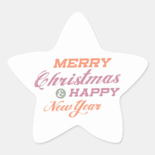 Vrolijk kerstfeest Happy Nieuwjaar Star-Stickers Ster Sticker