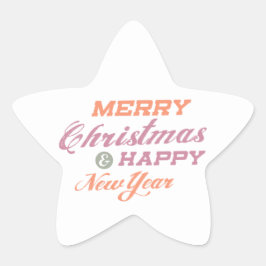 Vrolijk kerstfeest Happy Nieuwjaar Star-Stickers Ster Sticker