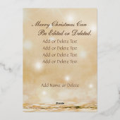 Vrolijk kerstfeest Happy Nieuwjaar ster zwart en g Folie Feestdagenkaart (Achterkant)