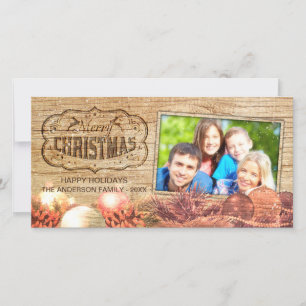 Vrolijk kerstfeest Happy Nieuwjaarsfotokaart Feestdagenkaart